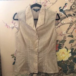 Seinfeld Fans! The J. Peterman Company Ivory Linen Vest. Beautiful tailoring!